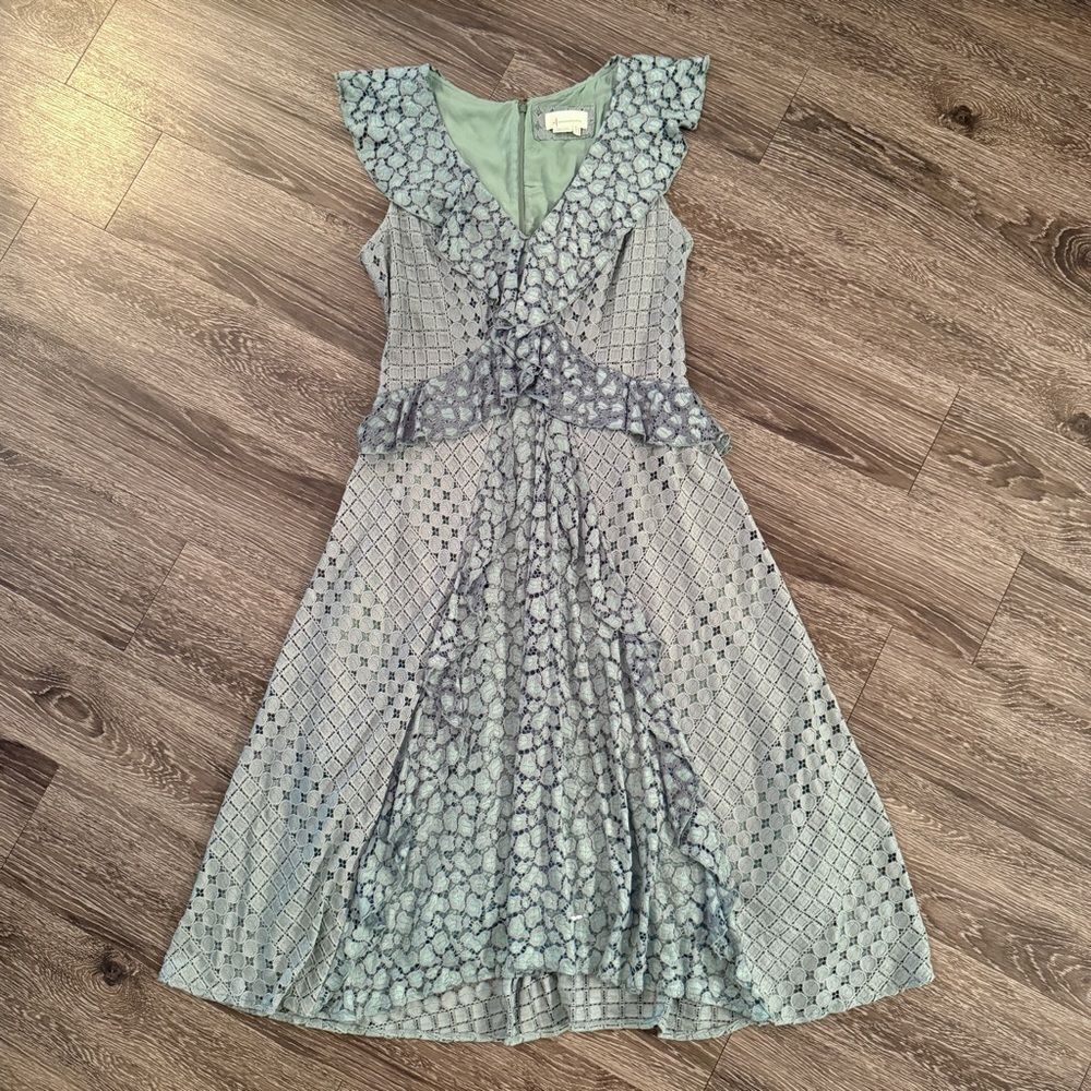 Anthropologie Antoinette Ruffled Midi Dress